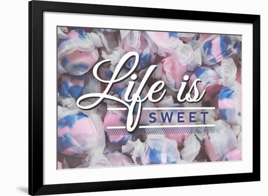 Life is Sweet - Taffy Collage Sentiment (#2)-Lantern Press-Framed Art Print