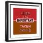 Life Is Too Important 1-Lorand Okos-Framed Premium Giclee Print