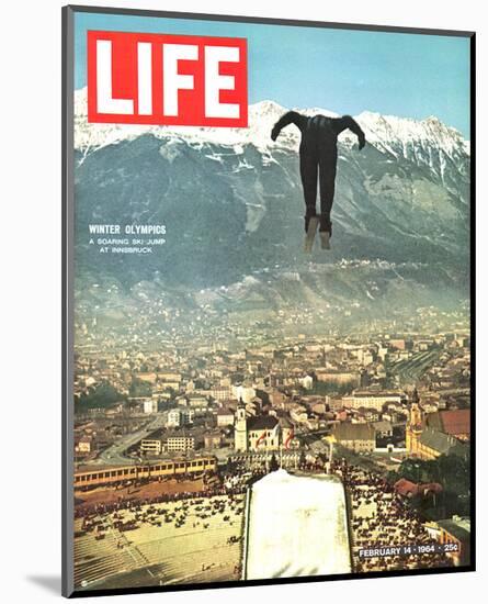 LIFE Jumper Innsbruck Olympics-null-Mounted Art Print