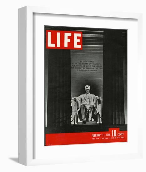 LIFE Lincoln Memorial 1946-null-Framed Art Print