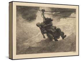 Life Line, 1884, Probably Printed C.1940 (Etching)-Winslow Homer-Stretched Canvas