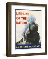 Life-Line of the Nation American Railroads-null-Framed Giclee Print