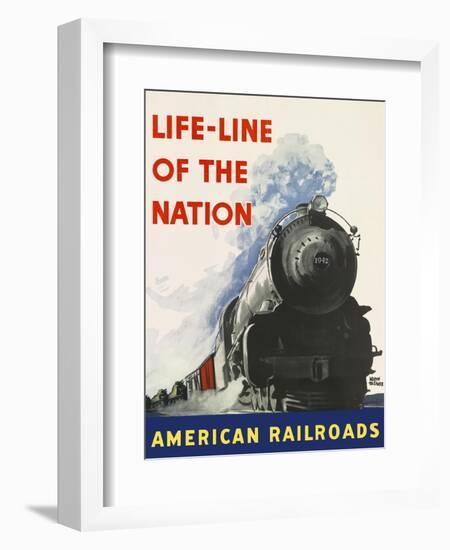 Life-Line of the Nation American Railroads-null-Framed Giclee Print