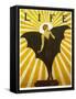 Life Magazine Cover Bat Girl Yellow-Vintage Apple Collection-Framed Stretched Canvas