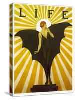 Life Magazine Cover Bat Girl Yellow-Vintage Apple Collection-Stretched Canvas