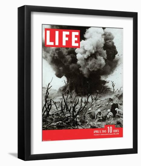 LIFE Marines Iwo Shima action-null-Framed Art Print