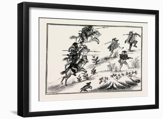 Life of a Burmese Dacoit, But Is Pursued by a Squadron of Native Cavalry, 1890-null-Framed Giclee Print