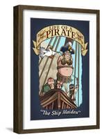 Life of a Pirate - the Ship Maiden-Lantern Press-Framed Art Print