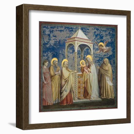Life of Chris, Presentation at the Temple-Giotto di Bondone-Framed Art Print