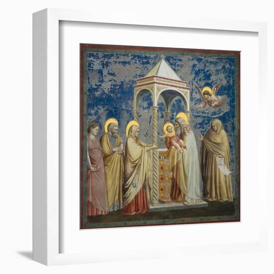 Life of Chris, Presentation at the Temple-Giotto di Bondone-Framed Art Print