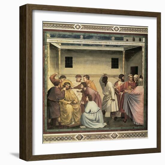 Life of Christ: Flagellation-Giotto di Bondone-Framed Art Print