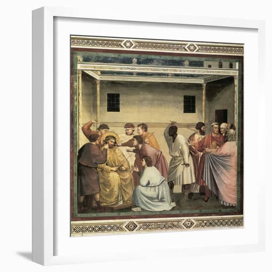 Life of Christ: Flagellation-Giotto di Bondone-Framed Art Print