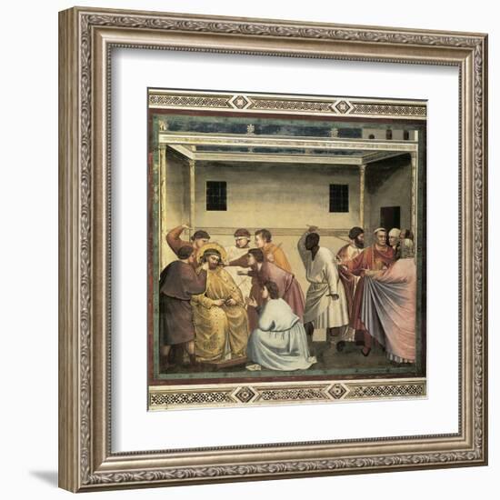 Life of Christ: Flagellation-Giotto di Bondone-Framed Art Print