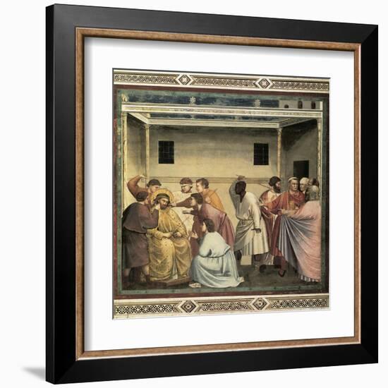 Life of Christ: Flagellation-Giotto di Bondone-Framed Art Print