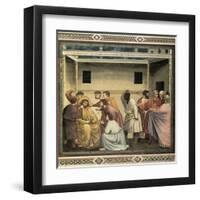 Life of Christ: Flagellation-Giotto di Bondone-Framed Art Print