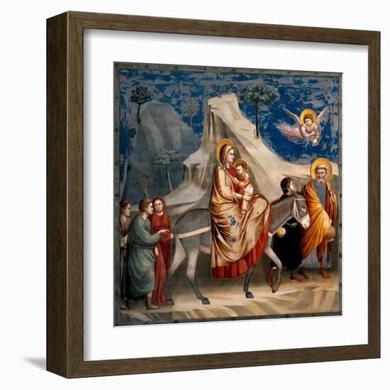 Life of Christ, The Flight into Egypt-Giotto di Bondone-Framed Art Print