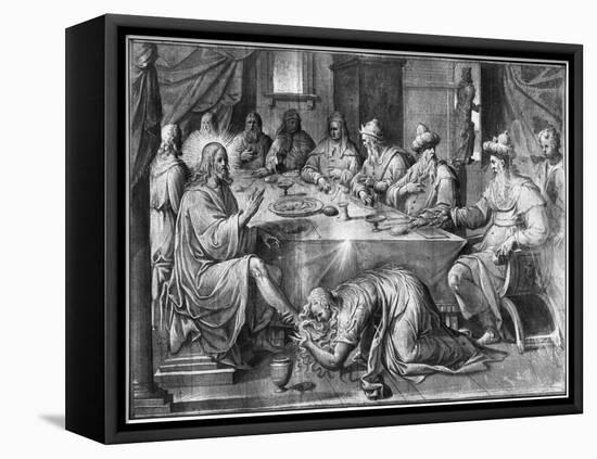 Life of Christ, the Meal at the House of Simon the Pharisee-Henri Lerambert-Framed Stretched Canvas