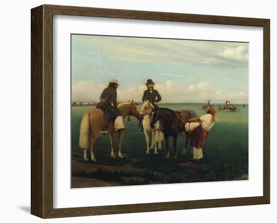 Life of Gauchos in Pampas: Riders Preparing for Rodeo-Properzia De Rossi-Framed Giclee Print