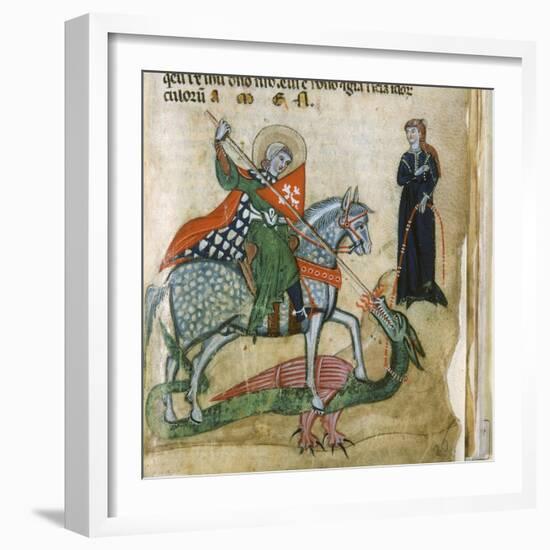 Life of St. George and St. Margaret, Dragon-Miniatore veronese-Framed Art Print