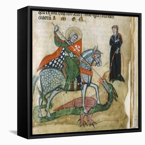 Life of St. George and St. Margaret, Dragon-Miniatore veronese-Framed Stretched Canvas