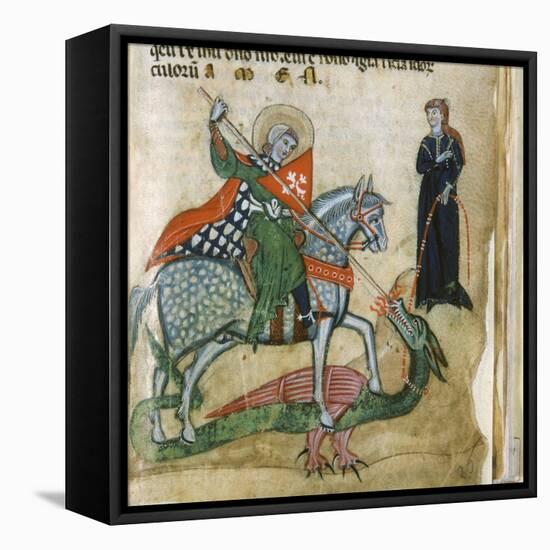 Life of St. George and St. Margaret, Dragon-Miniatore veronese-Framed Stretched Canvas