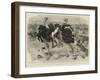 Life on a Californian Ostrich-Farm, a Fight in the Paddock Between Two Ostriches-William Small-Framed Giclee Print