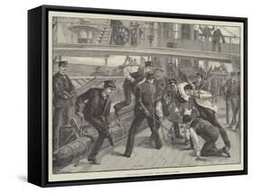 Life on Board a Man-Of-War, Junior Officers at Hockey-William Heysham Overend-Framed Stretched Canvas