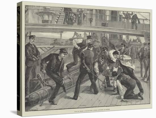 Life on Board a Man-Of-War, Junior Officers at Hockey-William Heysham Overend-Stretched Canvas