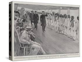 Life on Board a P and O Liner, the Roll Call on Sunday Morning-William Hatherell-Stretched Canvas