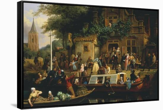 Life on the Canals-Valentin Bing-Framed Stretched Canvas