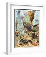 Life on the Sea Floor, Including Crustaceans and Molluscs-null-Framed Giclee Print