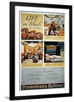 Life on Wheels', Advertisement for the Pennsylvania Railroad-null-Framed Giclee Print