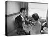 Life Photographer Alfred Eisenstaedt fix Presidential Candidate Richard Nixon's Tie During Campaign-Alfred Eisenstaedt-Stretched Canvas