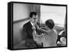 Life Photographer Alfred Eisenstaedt fix Presidential Candidate Richard Nixon's Tie During Campaign-Alfred Eisenstaedt-Framed Stretched Canvas