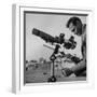 Life Photographer Ralph Crane Using a Bushnell Spacemaster Lens Attachment to Take Telephotos-Ralph Crane-Framed Premium Photographic Print