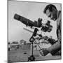 Life Photographer Ralph Crane Using a Bushnell Spacemaster Lens Attachment to Take Telephotos-Ralph Crane-Mounted Premium Photographic Print
