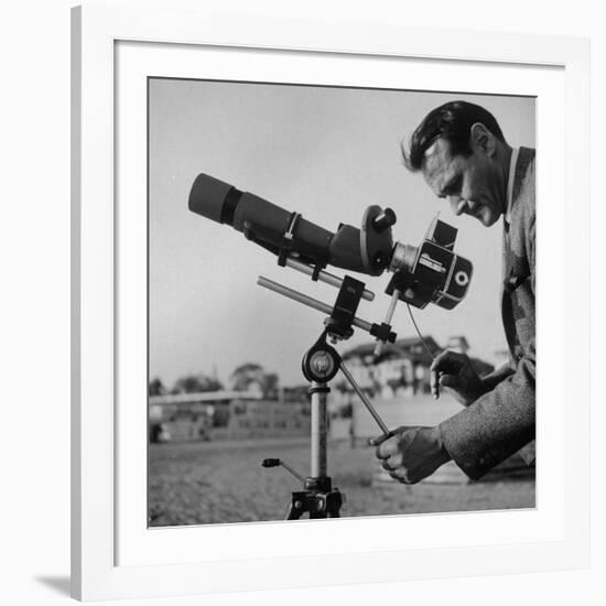 Life Photographer Ralph Crane Using a Bushnell Spacemaster Lens Attachment to Take Telephotos-Ralph Crane-Framed Premium Photographic Print