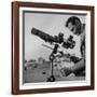 Life Photographer Ralph Crane Using a Bushnell Spacemaster Lens Attachment to Take Telephotos-Ralph Crane-Framed Premium Photographic Print