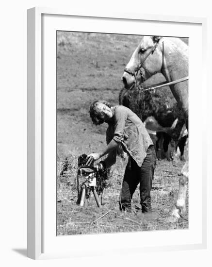 Life Photographer Vernon Merritt at Work on an Apache Indian Reservation-Vernon Merritt III-Framed Premium Photographic Print