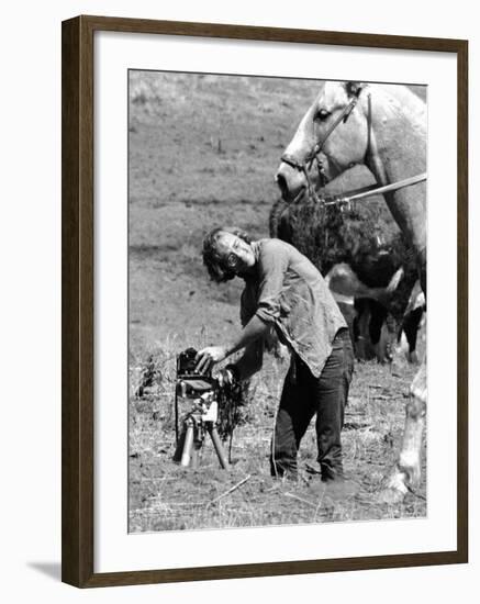 Life Photographer Vernon Merritt at Work on an Apache Indian Reservation-Vernon Merritt III-Framed Premium Photographic Print