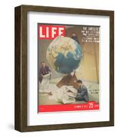 LIFE Plotting Sputnik Orbit-null-Framed Art Print