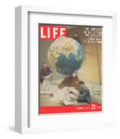 LIFE Plotting Sputnik Orbit-null-Framed Art Print