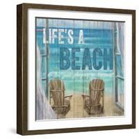Life's a Beach Weathered Wood Sign-Sam Appleman-Framed Premium Giclee Print