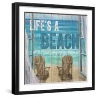 Life's a Beach Weathered Wood Sign-Sam Appleman-Framed Premium Giclee Print