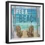 Life's a Beach Weathered Wood Sign-Sam Appleman-Framed Premium Giclee Print