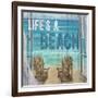 Life's a Beach Weathered Wood Sign-Sam Appleman-Framed Art Print