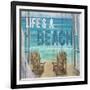 Life's a Beach Weathered Wood Sign-Sam Appleman-Framed Art Print