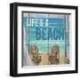 Life's a Beach Weathered Wood Sign-Sam Appleman-Framed Art Print