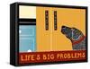 Life'S Big Problems Banner-Stephen Huneck-Framed Stretched Canvas