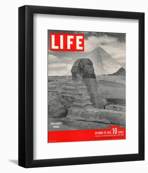 LIFE - Sand-bagged Sphinx 1942-null-Framed Art Print